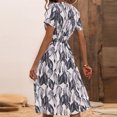 thumbnail image 4 of Mefallenssiah Woman Summer Printing V-Neck Short Sleeve Dress, 4 of 7