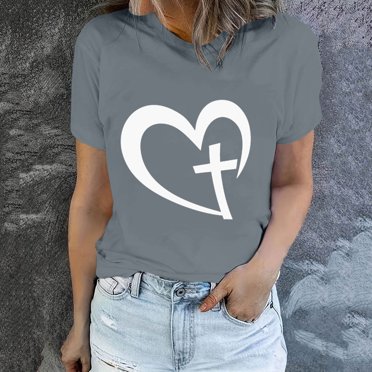EGNMCR Easter T-Shirts à Imprimé pour Femmes T-Shirts Graphiques T-Shirts pour Femmes Mode pour Femmes Easter Col Rond T-shirt à Manches Courtes Imprimé T-shirt Décontracté Ample Hauts T-Shirts pour Femmes