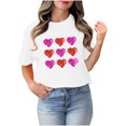 thumbnail image 4 of TIMIFIS T-Shirts pour Femmes de la Saint-Valentin Été Décontracté Manches Courtes Col Rond T-Shirts Mode T-Shirt Imprimé Cœur d'Amour, 4 of 4