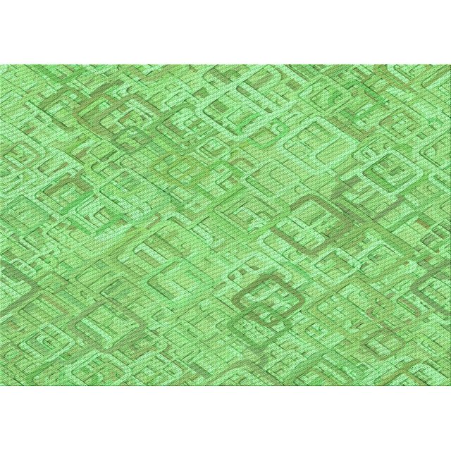 Ahgly Company Tapis Rectangulaire Lavable en Machine Intérieur Vert Transitionnel, 5 Pieds x 8 Pieds