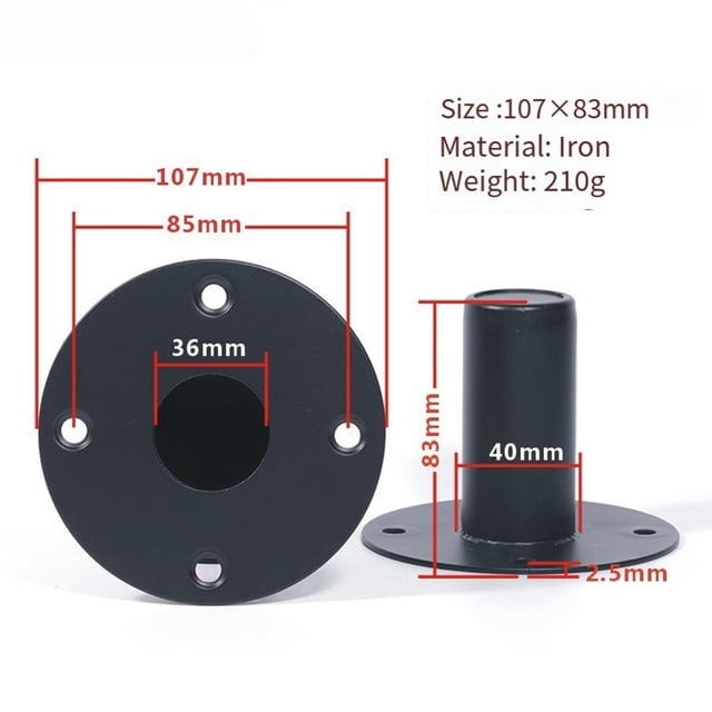 Bgsha Metal Brackets Metal Stand 1 PC Speaker Mount Stand Replacement Socket 35mm
