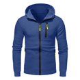 thumbnail image 2 of MesaSe Mens Hooded Sweater Coat With Solid Color Zipper Pocket In Autumn And Winter, 2 of 5