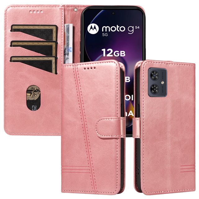Phone Case for Motorola MOTO G54 5G Magnetic PU Leather Card Slots Durable Wallet Cover