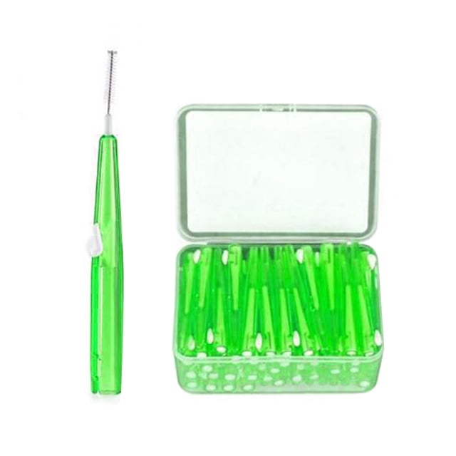 60pcs Toothpick Interdental Brushes Tooth Flossing Head Oral Hygiene Brush Optional Sizes