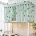 thumbnail image 1 of Printed Dormitory Bed Curtain with Rope & Clasp College Single Bed Shade Cloth for 4/4.5 inch Bunk Bed, 1 of 2