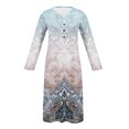 thumbnail image 3 of Babysbule Liquidation Robes d'Automne pour Femmes Mode Femmes Décontracté Élégant Col Rond Imprimé Été Manches Longues Poches Robe, 3 of 5