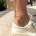 thumbnail image 2 of Fashion Rice Beads Beaded Six-pointed Star Pendant Alloy Anklet 3 Piece Set, 2 of 9