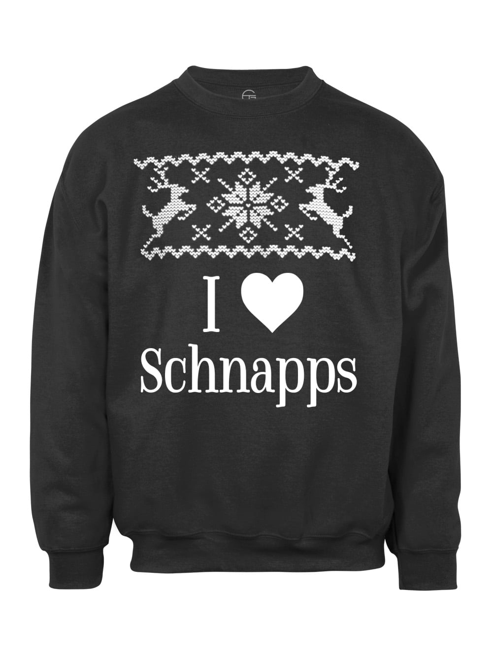 I Heart Schnapps Christmas Ugly Sweater - Black - X-Large