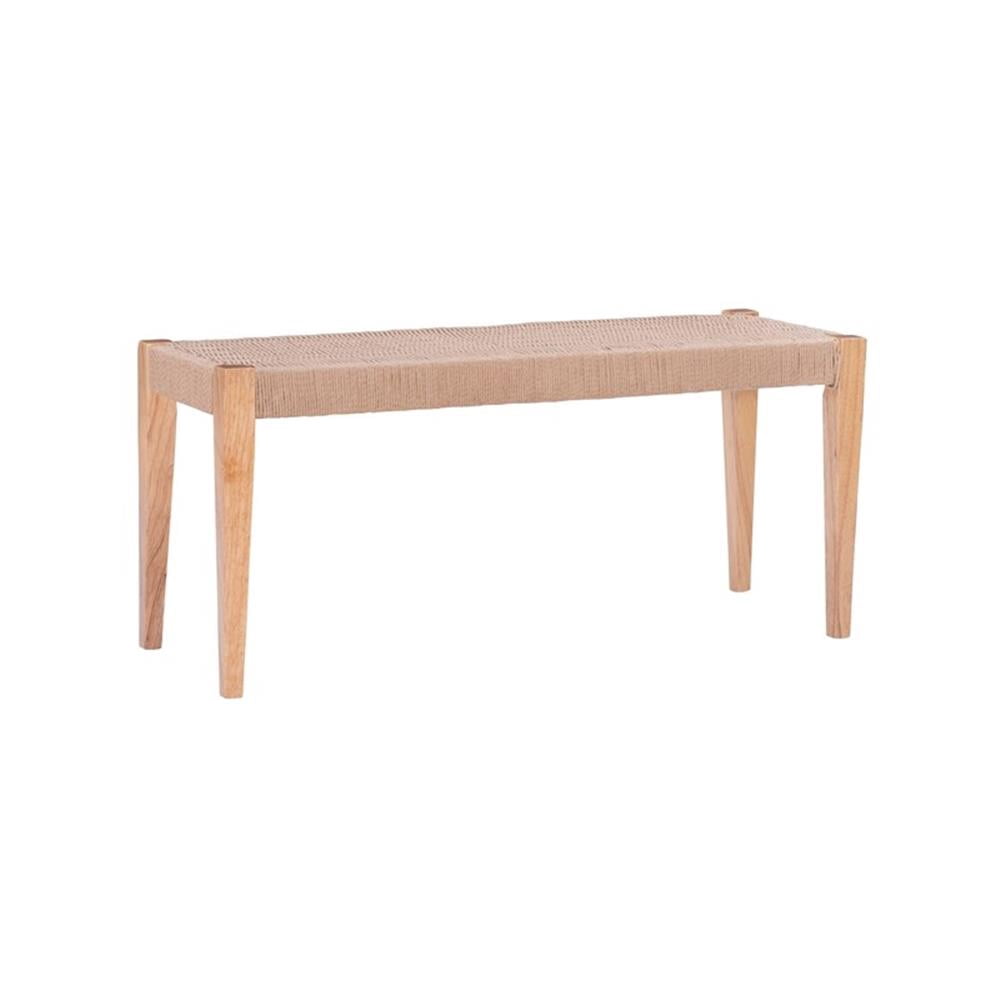 Pemberly Row Banc Moderne en Bois/corde Naturelle de 18 Pouces en Brun Naturel