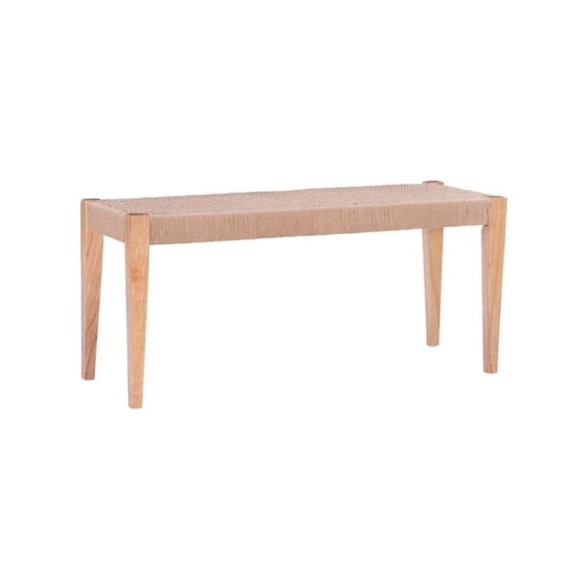 Pemberly Row Banc Moderne en Bois/corde Naturelle de 18 Pouces en Brun Naturel