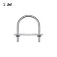 thumbnail image 3 of Unique Bargains Round U-Bolts 3 Sets 65mm Inner Width 90mm Length M8 with Nuts and Plates, 3 of 5