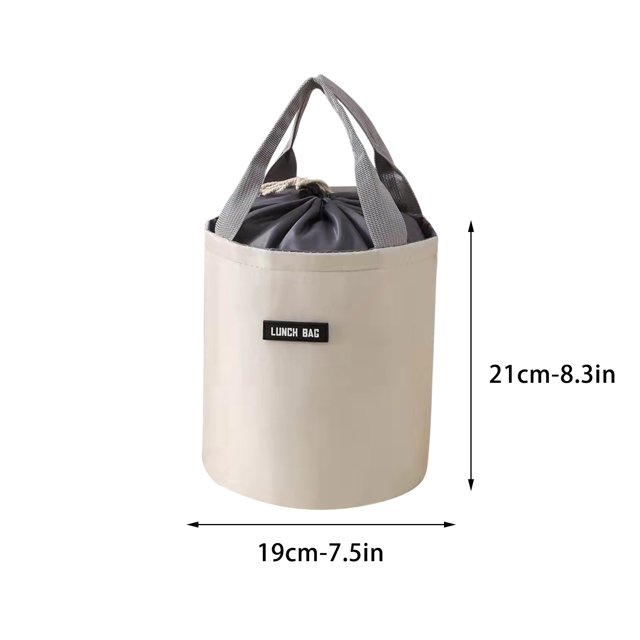 Boîte à Lunch Chauffante pour Travail Sac Isotherme Cylindre Sac Isotherme Grand Papier D\'aluminium Portable Rond Sac à Lunch pour Travail avec Sac Isotherme pour Riz