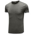 thumbnail image 5 of Black Muscle Shirt men Short-Sleeve Beefy Muscle Basic Solid Pure Color Blouse Tee Shirt Top, 5 of 5