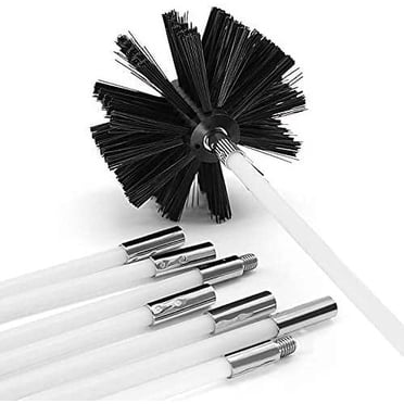 Dryer Duct Cleaning Kit Lint Remover Can Use with a Power Drill Includes 8 Flexible Rods, Synthetic Brush Head