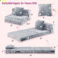 thumbnail image 3 of Costway Canapé-Lit Pliant pour Enfants Matelas de Sol avec Coussin Décoratif et Housse Lavable à la Machine Gris, 3 of 9