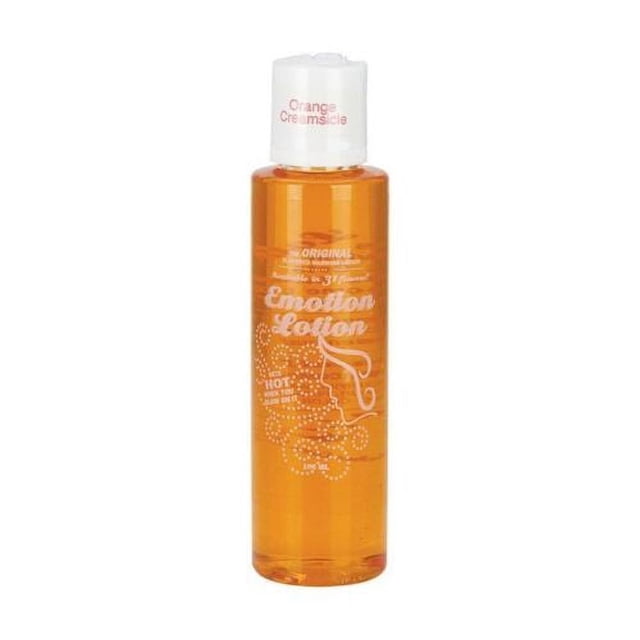 Emotion Lotion Huile de Massage Réchauffante Aromatisée, Crème Glacée à l'Orange 4 oz
