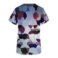 thumbnail image 2 of SDNall Veste de Travail Protectrice à Col en V Rétro à Blocs de Couleur Scintillante Imprimée à Manches Courtes avec Poche, Hauts pour Femmes, Vestes pour Femmes, Hauts à Manches 3/4 pour Femmes, 2 of 4