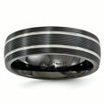thumbnail image 1 of Edward Mirell Bracelet Noir Titane Ti Lignes Texturées 7mm Taille 11.5, 1 of 4