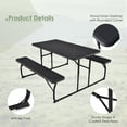 thumbnail image 4 of Costway Foldable Picnic Table Bench Set Outdoor Camping for Patio & Backyard Black, 4 of 10