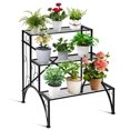 thumbnail image 1 of Costway Plant Rack 3-Tier Metal Plant Stand Garden Shelf Stair Style Decorative, 1 of 10