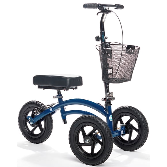 KneeRover All Terrain Steerable Knee Scooter Knee Walker Heavy Duty Crutches Alternative in Blue