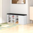 thumbnail image 4 of Costway Banc à Chaussures avec Coussin Rembourré Étagère à Chaussures de Rangement Réglable à 9 Cubes Blanc, 4 of 10