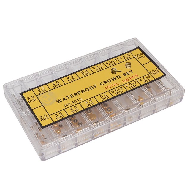 140pcs/box Montre Couronne Pièces Accessoires Assortis Montre Outil de Réparation pour Horlogers