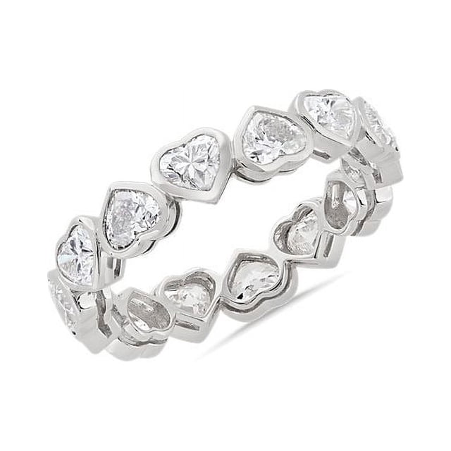 2.00 Carat Heart Cut Natural Diamond Beautiful Bridal Eternity Band for Bride Solid 14K White Gold Size 5