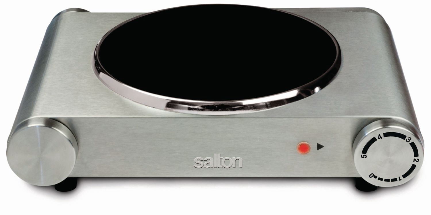 Salton Portable Infrared Cooktop, Stainless Steel, 1200W, HP1502