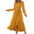 thumbnail image 1 of Gspmoly Robes Grande Taille pour Femmes aux Formes, Robe Bohème Décontractée pour Femmes à la Mode, Robe à Col en V à Manches Longues, Longue Robe, Robes Habillées pour Femmes jusqu'à 70 % de Rabais, 1 of 6
