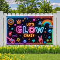 thumbnail image 2 of Neon Lights Glow Party Banner Retro Design Disco Theme for Birthday Party Indoor Decoration Dance Event, 2 of 5