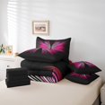thumbnail image 4 of Erosebridal Abstract Butterfly Bedding Queen Size, Geometry Lines Bedding Accessories, Hot Pink, Reversible 7pcs, 4 of 5