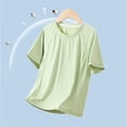 thumbnail image 2 of Zpanxa T-Shirts pour Filles Couleur Unie Respirant Manches Courtes Col Rond Haut de Sport Polyester 7 Ans, 2 of 6