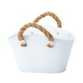 thumbnail image 4 of DYNWAVECA Flower Pot Planter Plant Container with Handles Iron Flower Planter Metal Bucket Desktop Storage Barrel for Balconies, Patios White, 4 of 10