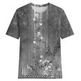 thumbnail image 4 of Birdeem Womens Casual Retro Printed Round Neck Short Sleeved Top, 4 of 4