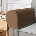 thumbnail image 4 of Armrest Covers for Sofa,All Inclusive Solid Color Plaid Sofa Armrest Cover Elastic Sofa Armrest Protective Cover Thickened Non Slip Armrest Cover Universal for All Seasons 2Pc, 4 of 6