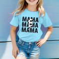 thumbnail image 2 of T-Shirts d'Été pour Filles, Imprimé Lettres, Manches Courtes, Basiques, Col Rond, Sport, Taille 8-9T, 2 of 4