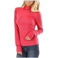 thumbnail image 1 of Yuyuzo Chandails à Col Roulé pour Femmes à Manches Longues Décontractés Basiques d'Automne Hauts Légers Couches de Base Blouses, 1 of 3