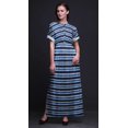 thumbnail image 3 of Bimba Robe Longue à Rayures en Rayonne Shibori pour Femmes, Robe de Plage Boho, Cocktail, Fête, Maxi, Fendue, Très Petite, 3 of 6