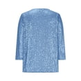 thumbnail image 3 of UPPADA 3/4 Chandails à Col Rond pour Femmes à Manches, Blouses Décontractées à Imprimé de Paillettes, Hauts Tendance à Coupe Ample, Chandails à Enfiler, Blouse à Manches Trois Quarts pour Femmes, Hauts Décontractés à Col Rond, Hauts pour Femmes à Manches 3/4, Économie, 3 of 6
