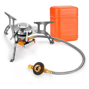 Camping Gas Stove, 3700W Portable Backpacking Stove with Piezo Ignition, Portable Burner, Camping Carrying Case