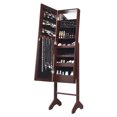thumbnail image 4 of Gymax Jewelry Organizer Vanity Box with Full Length Mirror and 18 LED Lights, Brown, 4 of 6
