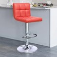 thumbnail image 3 of Homall Bar Stools Set of 2 Modern PU Leather Hydraulic Kitchen Counter Square Island Height Adjustable Swivel Barstools with Back, Red, 3 of 7