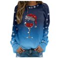 thumbnail image 1 of Chandail pour Femmes, Hauts à Bande « Merry Bottom », Femmes, Imprimé de Noël, Col Rond, Veste à Fermeture Éclair Asymétrique, Femmes, Col Rond, Coupe Ajustée, Chandails à Enfiler, Convient, Manches Longues, Chandails d'Entraînement, Blouse Ample, 1 of 4