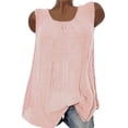 thumbnail image 2 of Débardeur T-shirt Ample Sans Manches en Coton et Lin pour Femmes, Gilet Tee Blouse, Camisoles, Grande Taille, 2 of 3