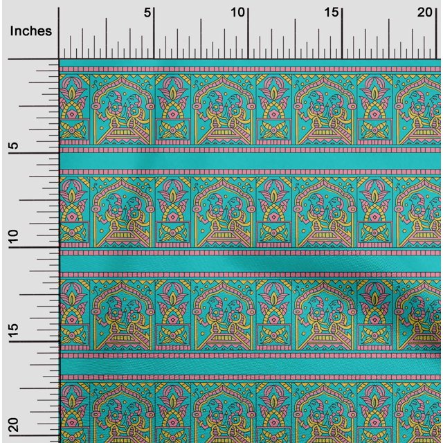 oneOone Cotton Flex Fabric Ethnic Block Print Sewing Fabric BTY 40 Inch Wide