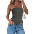 thumbnail image 2 of Womens Tube Top Summer Strapless Tops Gray S, 2 of 7