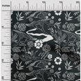 thumbnail image 2 of oneOone Silk Tabby Black Fabric Asian Japanese Pattern Sewing Material Print Fabric By The Yard 42 Inch Wide, 2 of 4