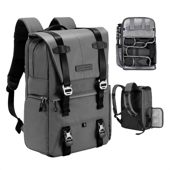 K&F Concept Camera Backpack, Camera Bags for Photographers Large Capacity Camera Case with Raincover,15-15.6 Inch Laptop Compartment Compat