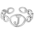 thumbnail image 1 of TIMIFIS Silver Rings Titanium Steel Plated 26 Letter English Opening Finger Hollow Valentine'S Day Gift, 1 of 1